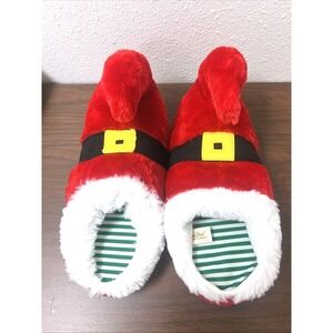 Dan Dee Fluffy Soft Cushy Santa Elf House Shoes Slippers Womens Size L/XL  9-11